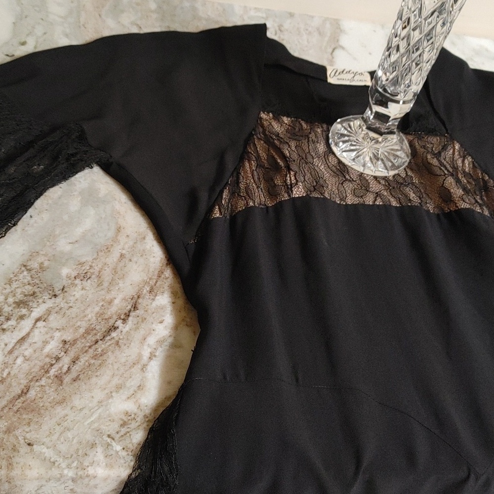 Addys' California Very Vintage Black Gown Size M - Picture 15 of 16